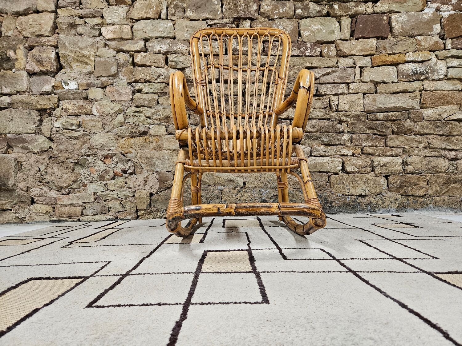 Rocking chair bambou 1950