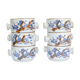 6 stoneware bowls floral motifs