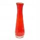 Bean vase, mid-century modern, red glass, Ząbkowice, Poland, 1970s