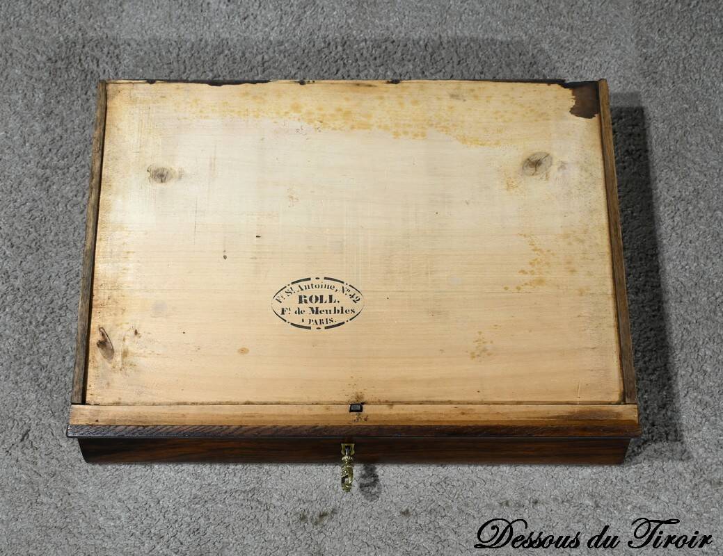 Rosewood work table, Napoleon III style, Maison Roll, Fg. St Antoin