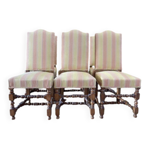 6 chaises de style louis - xiii