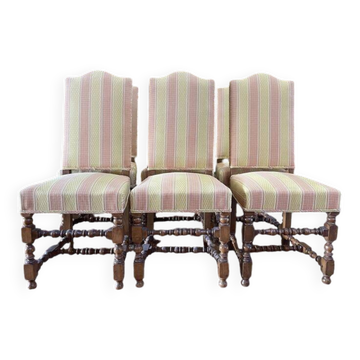 Set of 6 Louis XIII style chairs