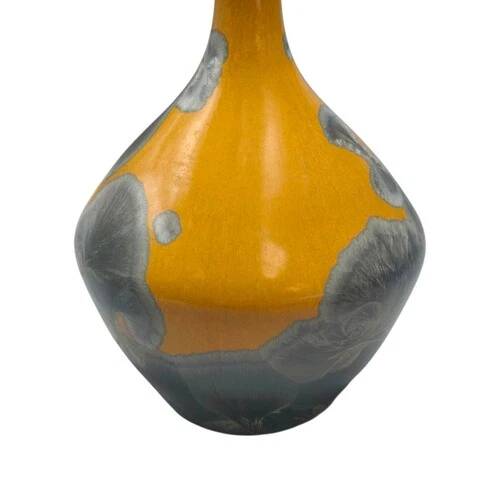 Vintage ceramic vase in French signed crystal glaze 19 cm