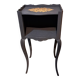 1930 bedside table, repainted wood in black with a golden rose motif.
