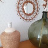 Ceramic lamp base and vegetable fiber