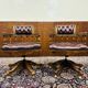 Ensemble de chaises de bureau Chesterfield Captain anglaises rouges
