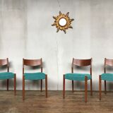 Scandinavian 4 series in teak and psychedelic fabric 1950