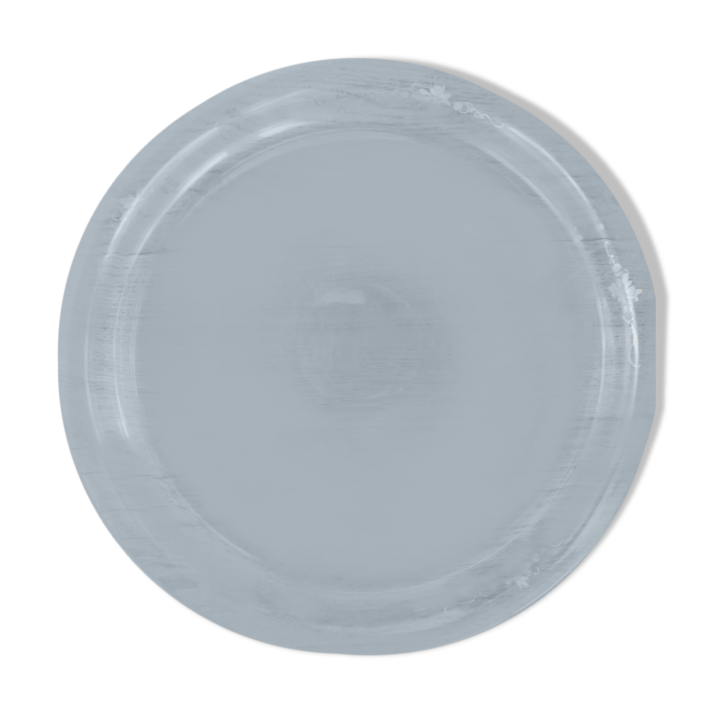 Transparent glass round tray