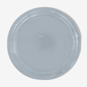 Plateau rond en verre transparent