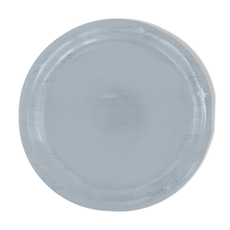 Plateau rond en verre transparent