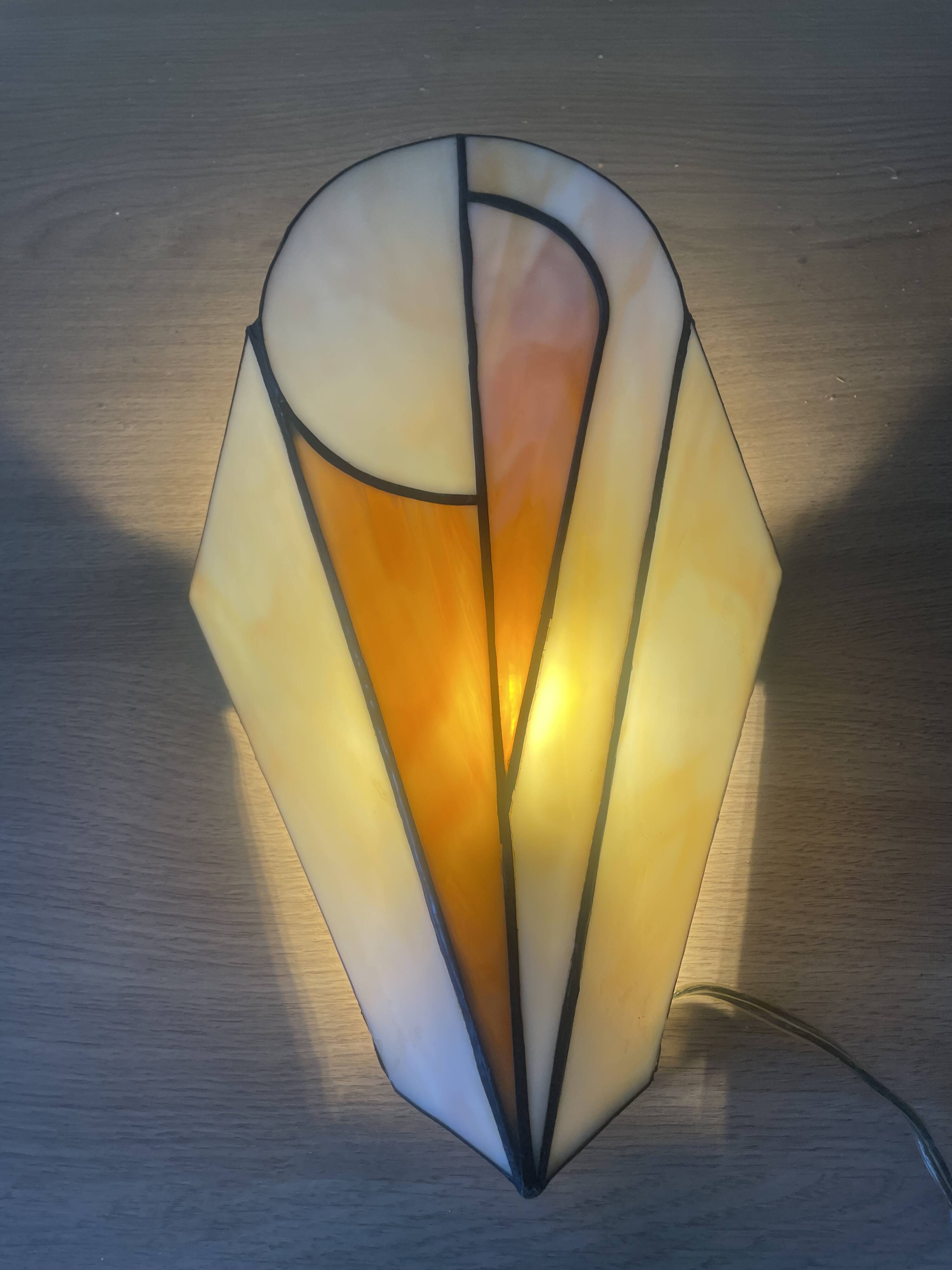 Stained glass wall lamp, Tiffany style, Art Deco design.