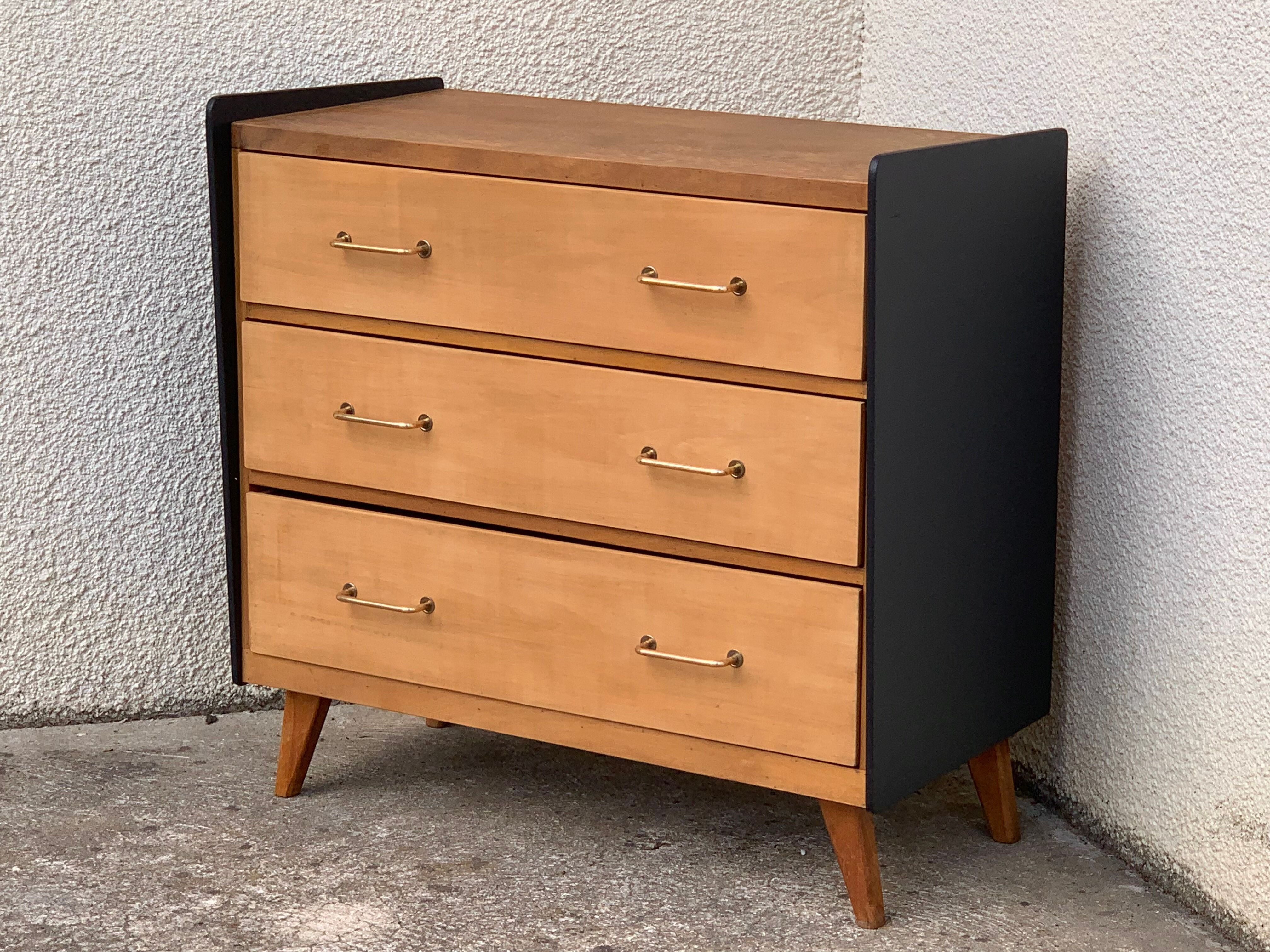 1960 compass foot chest of drawers