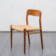 Lot de six chaise moeller, denmark, modèle 75, denmark