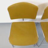 2 vintage Max Stacker Steelcase plastic and chrome stacking chairs