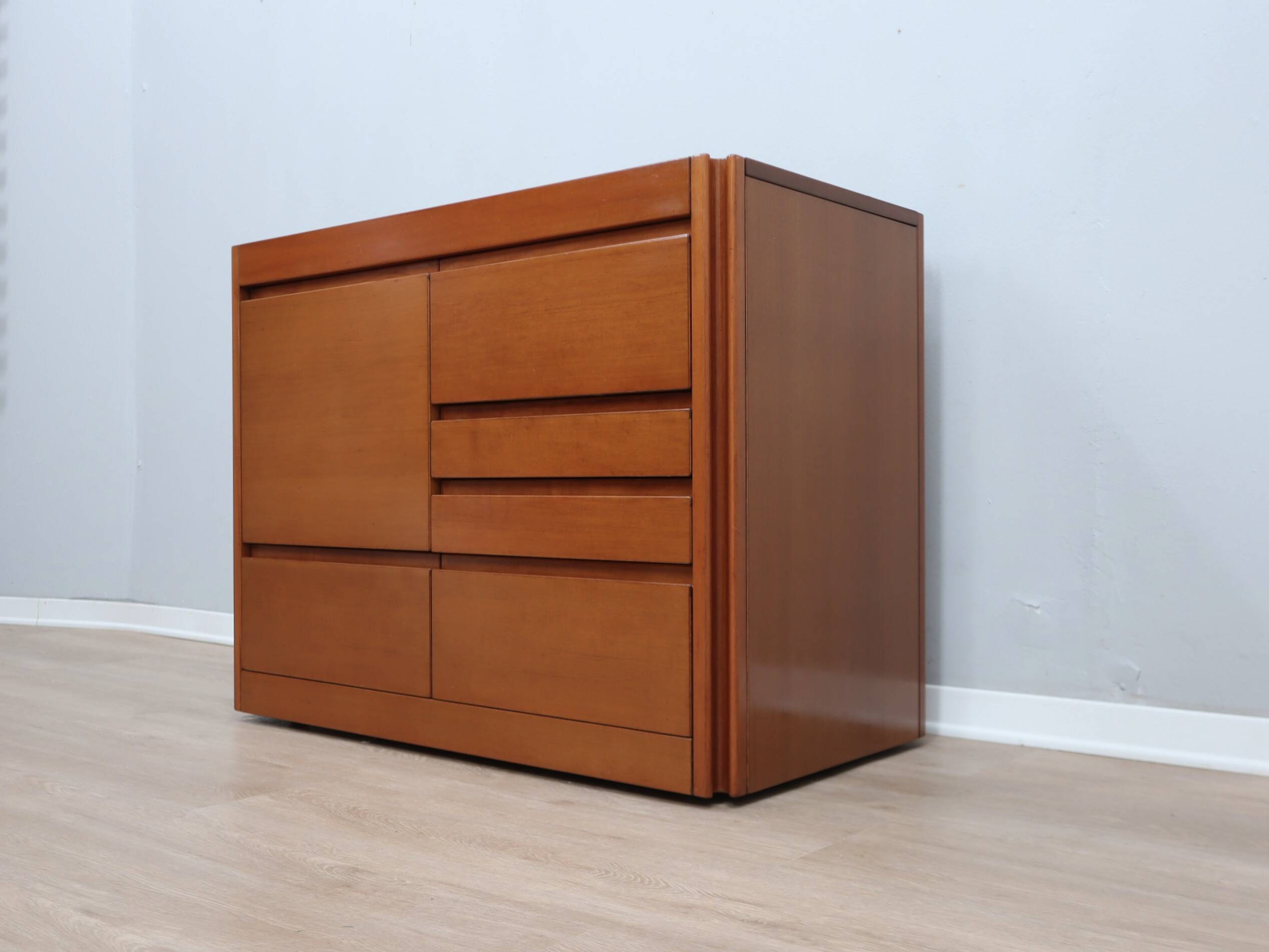 1970s Italian walnut Angelo Mangiarotti 4D series cabinet bar