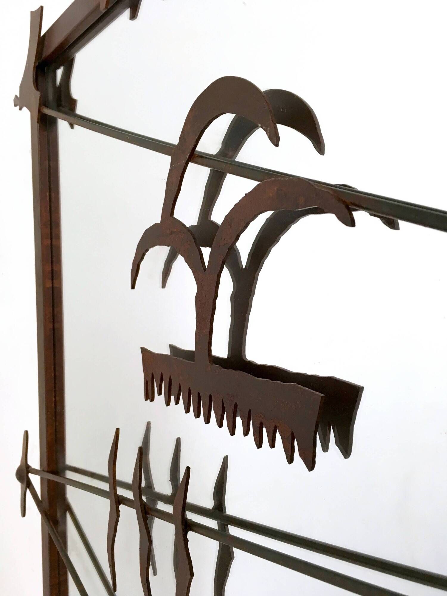 Contemporary Wall Mirror with Iron Frame, Italy