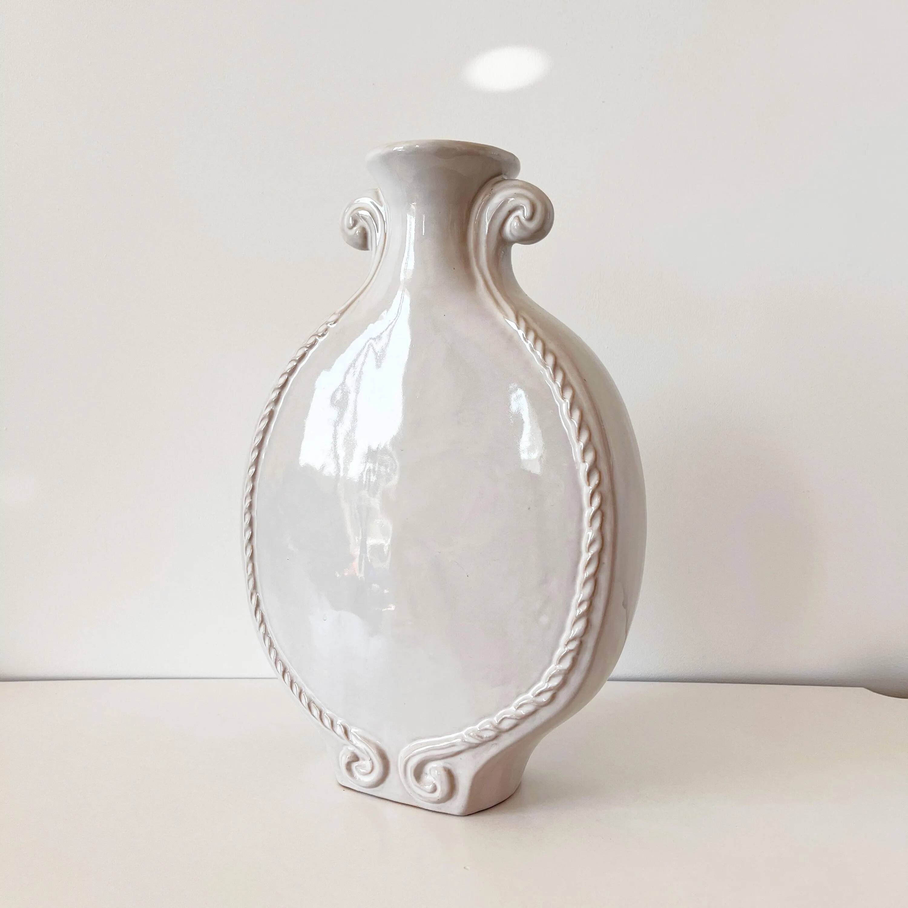 Large vintage white ceramic vase