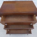 Art Deco chest of drawers with 3 drawers, brass flower handle, solid wood - Very beautiful