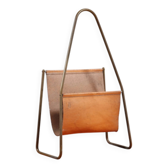 Carl Auböck magazine rack model 3808 leather