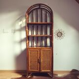 Vintage rattan bookcase