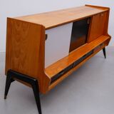 Oswald Vermaercke Sideboard with Black and White Sliding Doors, 1950s for V