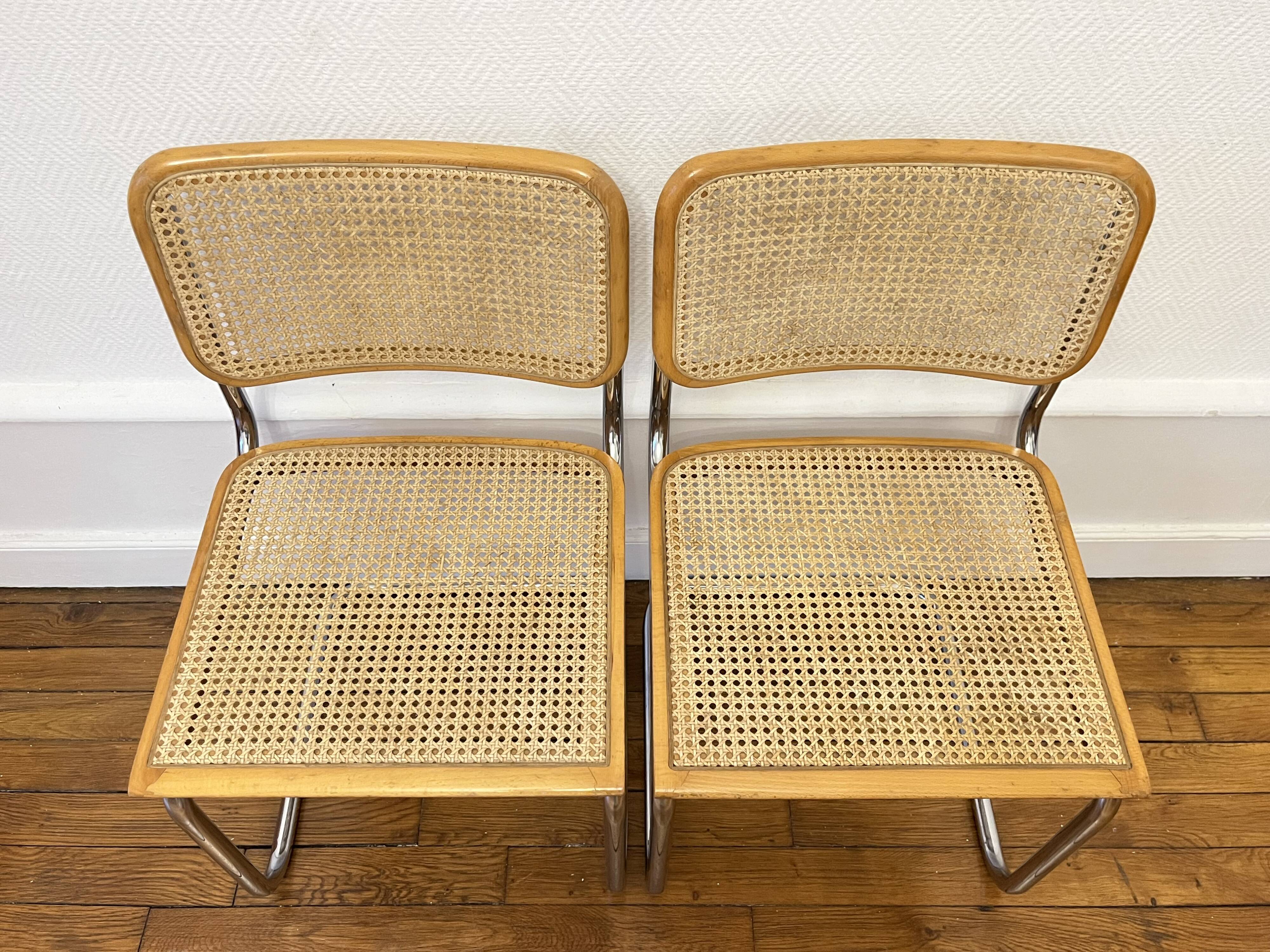 Set of 2 Cesca chairs by Marcel BREUER b32