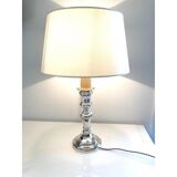 Silver metal candlestick lamp foot