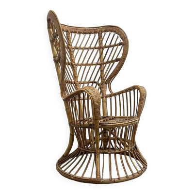 Chaise en rotin Gio Ponti, Italie années 1960