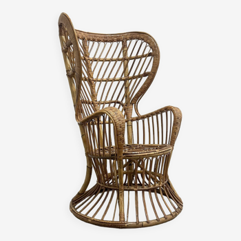 Gio Ponti rattan chair, Italy 1960s