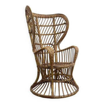 Gio Ponti rattan chair, Italy 1960s