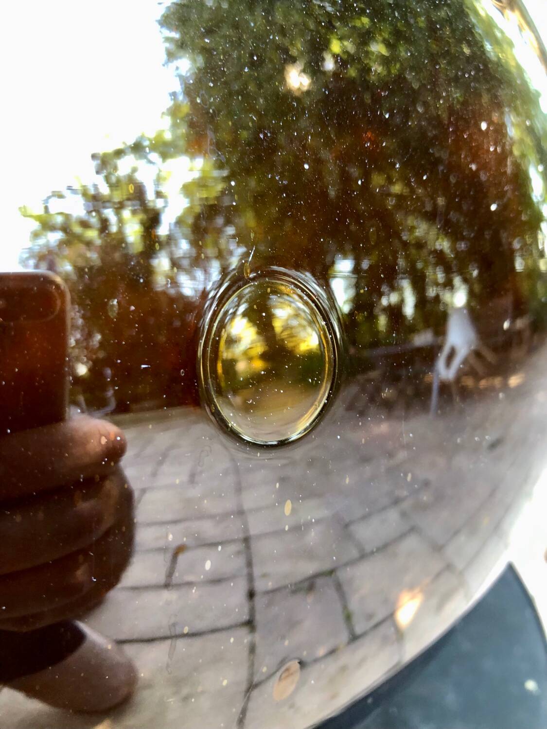 Amber and bubbled Dame Jeanne