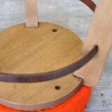 Stool in solid oak circa 1950