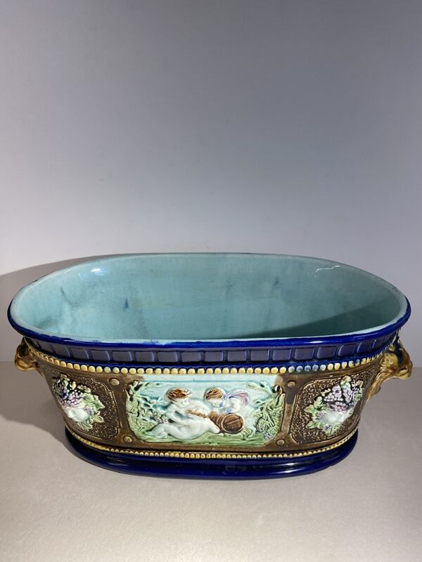 Barbotine, cache pot , XIX siècle début XX siècle