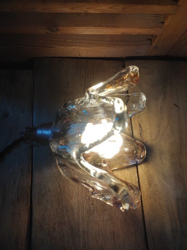 Walker lamp globe glass molded star support rose gold copper