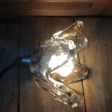 Baladeuse lampe globe verre moulé étoilé support rose gold cuivre