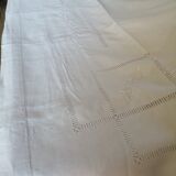 Old sheet embroidered and openwork