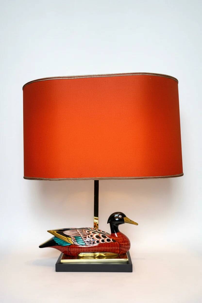 Duck lamp in porcelain Manifattura Porcellane Artistiche Firenze