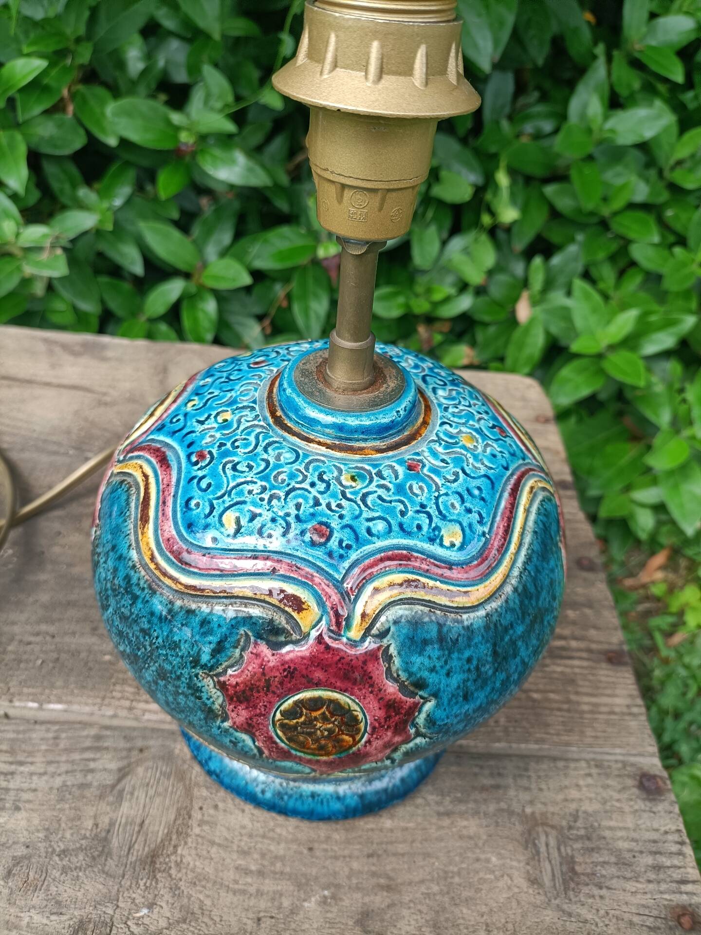 Retro signed ceramic lamp base 💐