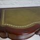 Biedermeier mahogany wall console table or desk with leather inlay top and drawer