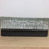 Holophane square wall lamp in chiseled glass, 60s, ceiling lamp