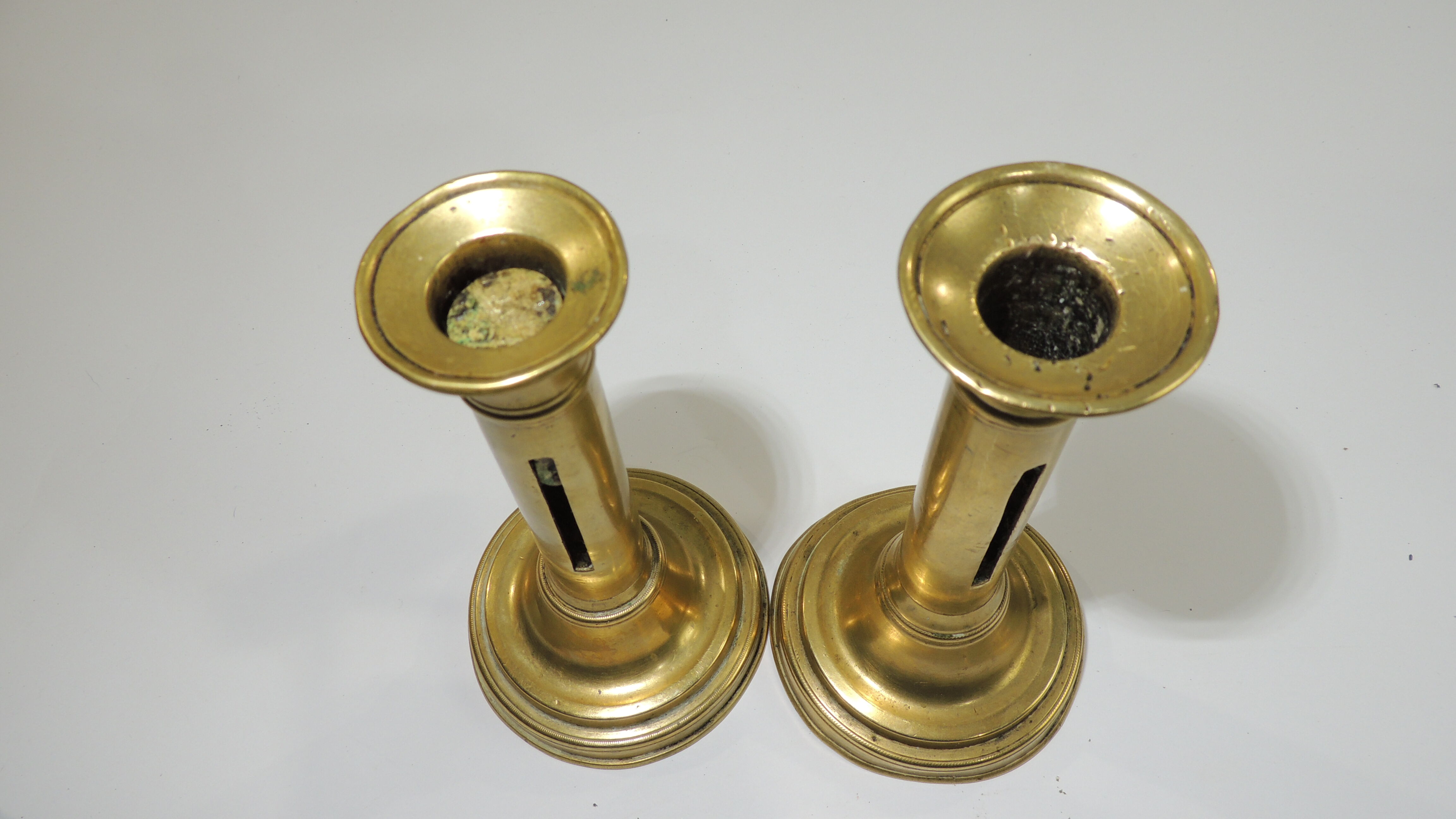 Pair of old candle holders brass vintage candle