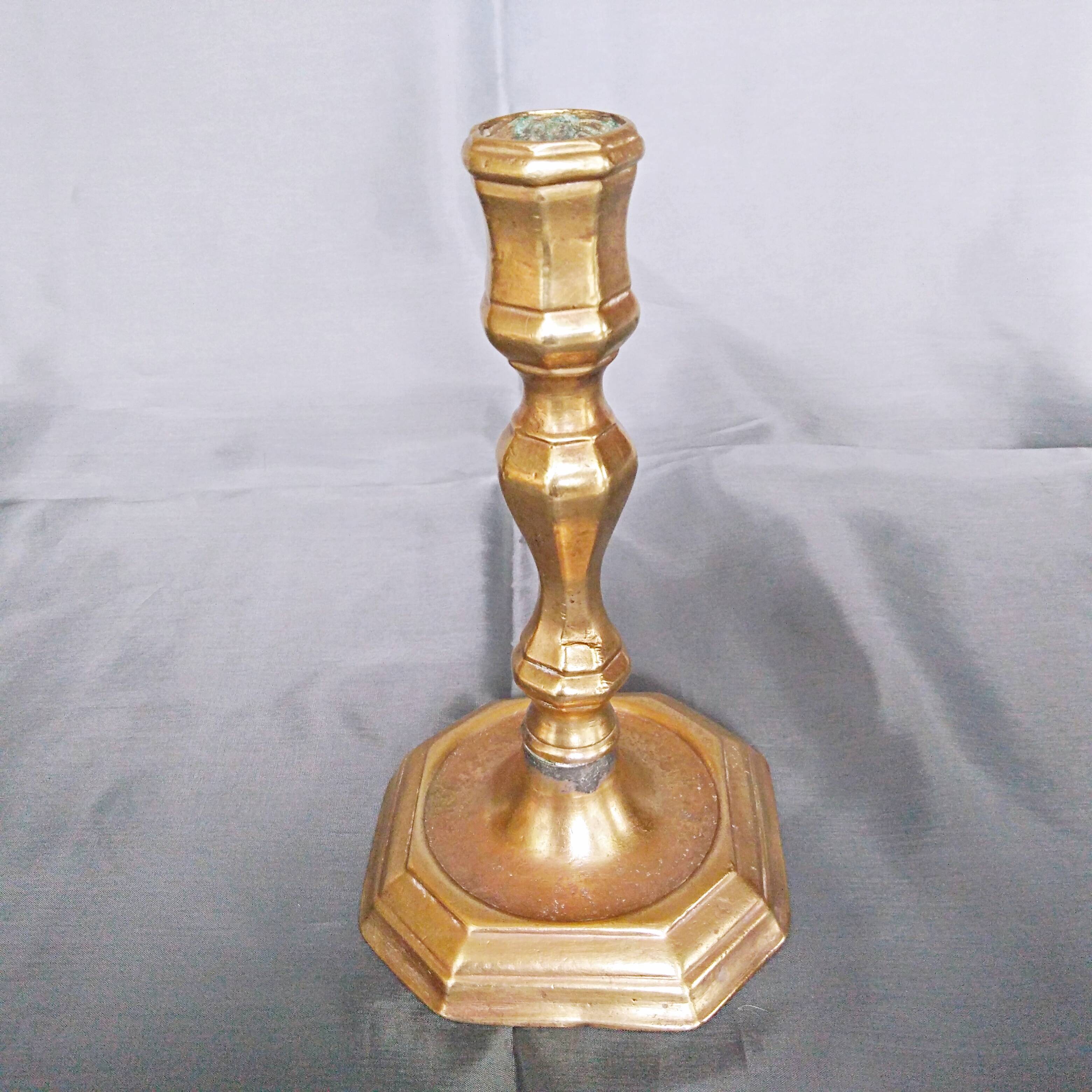 Gilt bronze candlestick with pierced bin 17th century