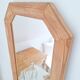 Octagonal solid wood mirror from the 1980s.