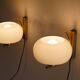 1970 brass and glass sconces pair