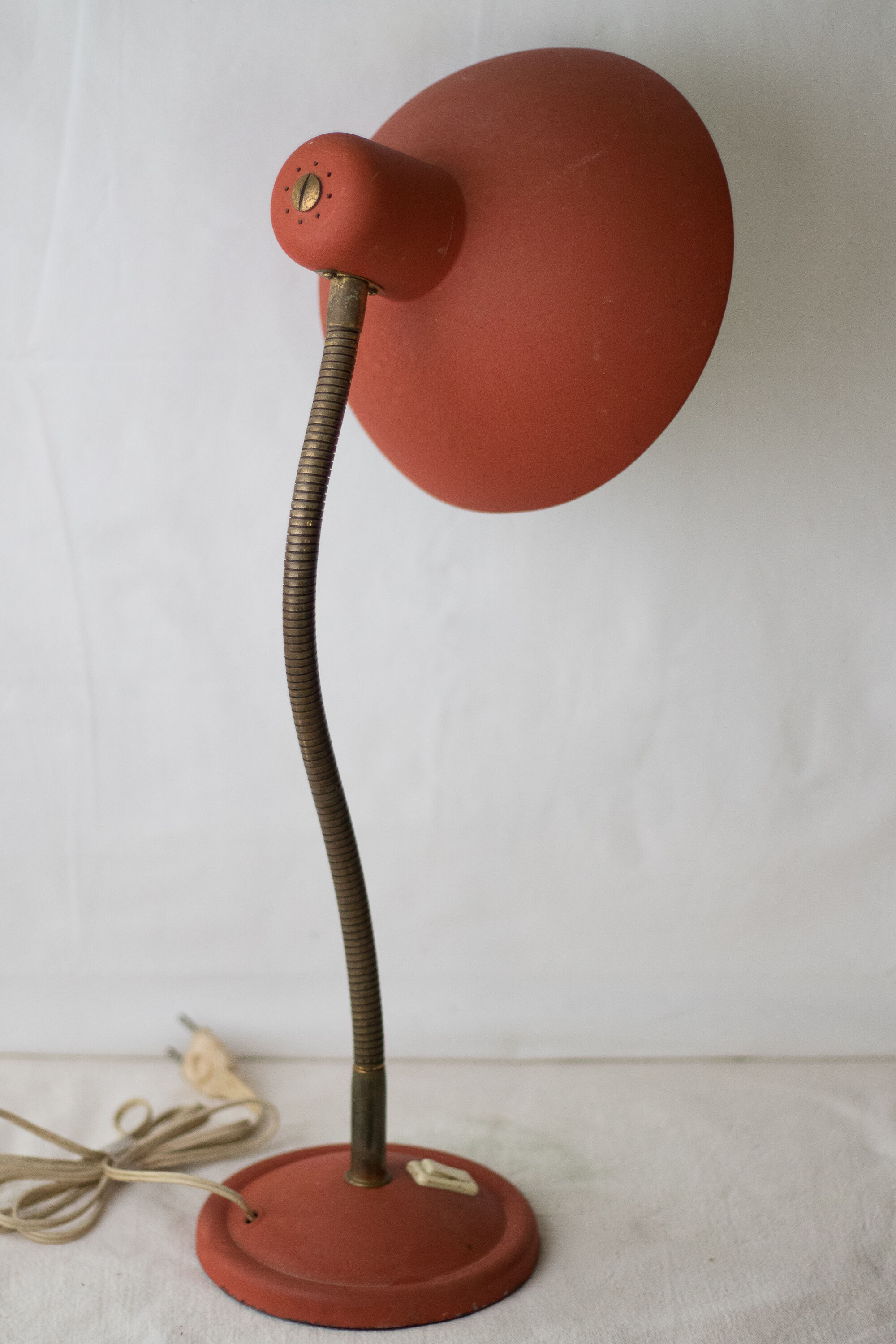 Large desk lamp orange vintage 50s