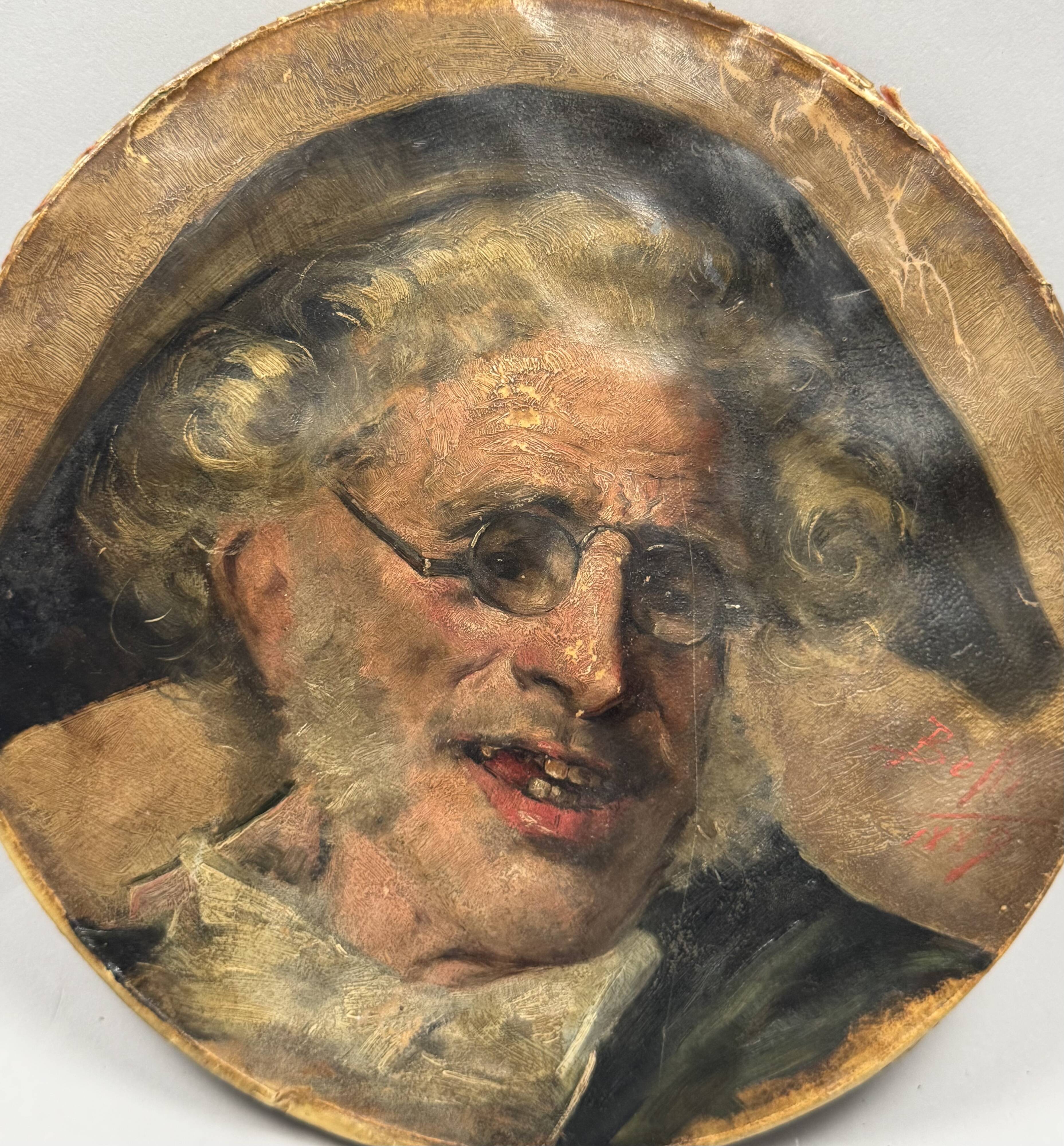Tondo, portrait of a juggler by Benito Belli