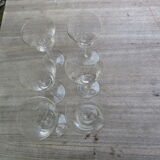 Set of 6 glasses aperitif crystal engraved nineteenth