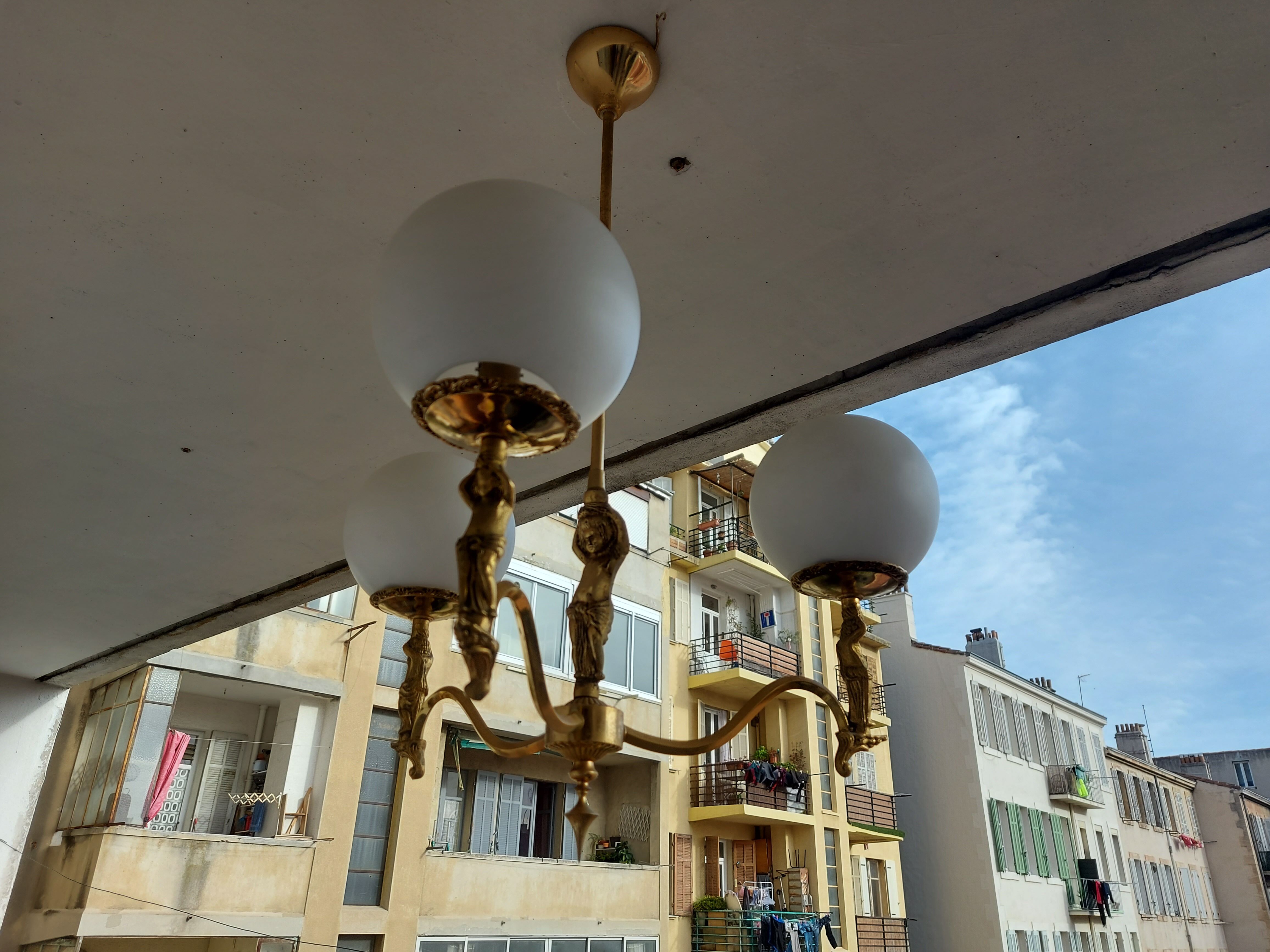 60'S vintage brass chandelier, Cherubin