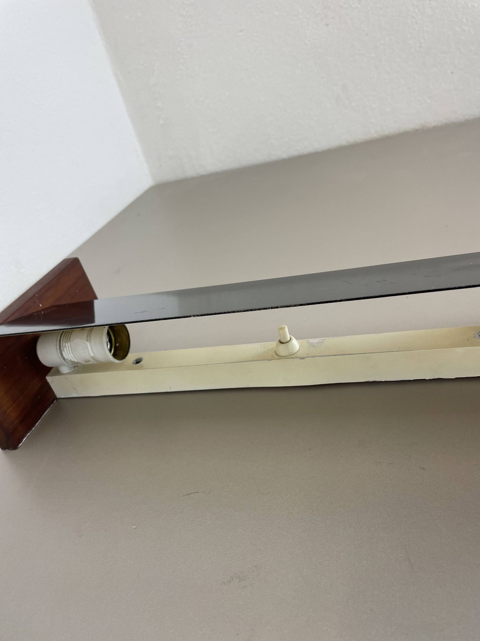cubic Large 38cm Teak and Metal adjustable wall light element, Germany 1950s