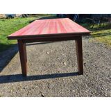 1960s oak dining table with integrated extensions.